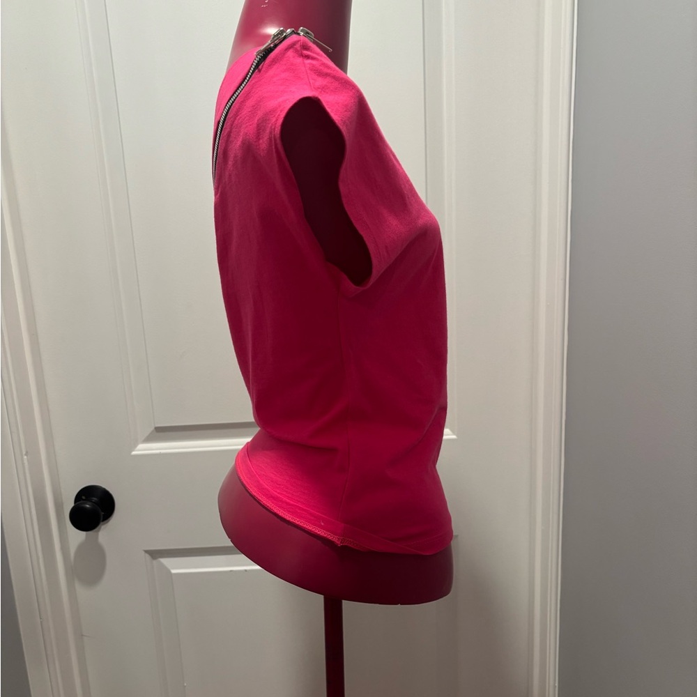 Wet Seal Hot Pink Off-Shoulder Zipper Blouse vintage Y2K M - Picture 5 of 9